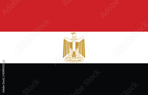 Vector Egypt National Flag icon. Flag design of Egypt.