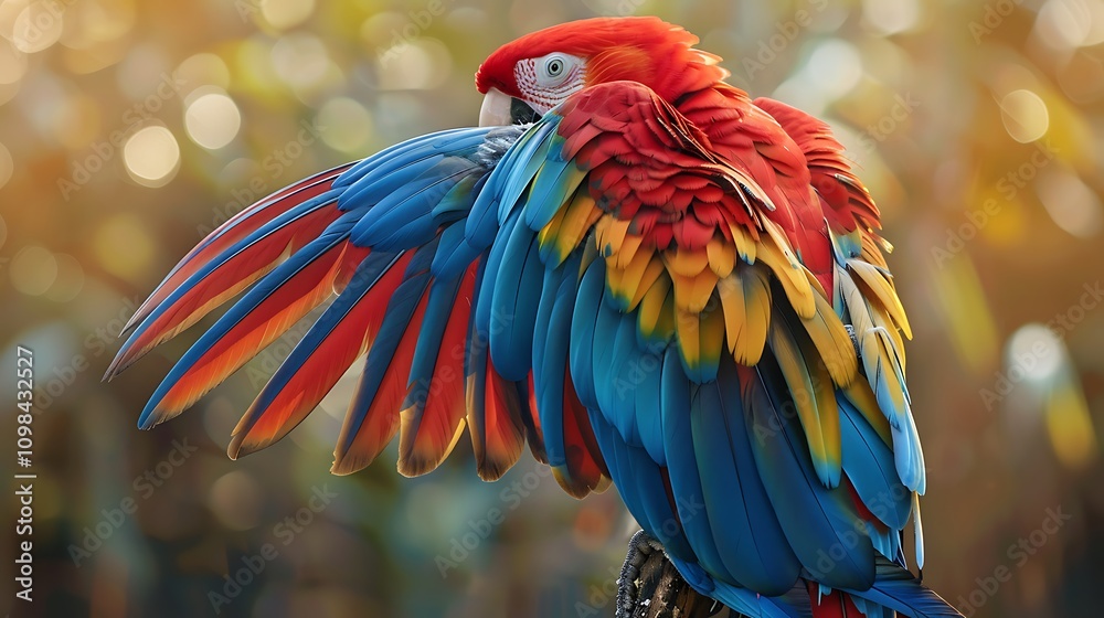Obraz premium Scarlet Macaw with Vibrant Feathers