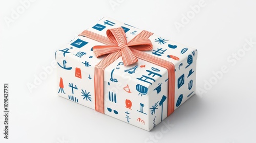 Stylish gift box with colorful wrapping design.
