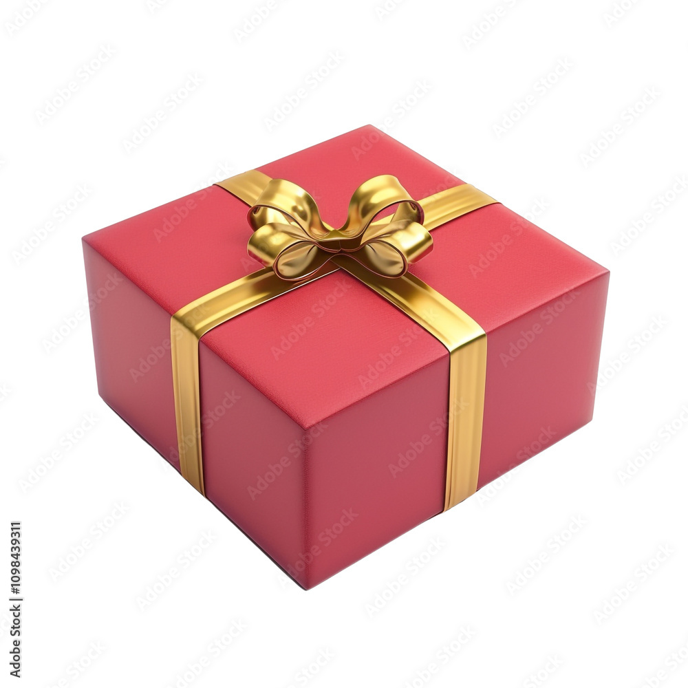 Obraz premium Red Gift Box with Golden Bow