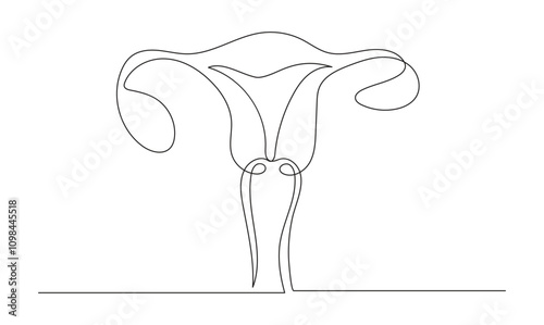 Uterus continuous one line drawing minimalist medical concept the best use for logo 