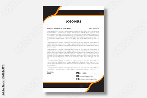 Business style letterhead template design. photo