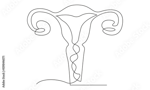 Uterus continuous one line drawing minimalist medical concept the best use for logo 