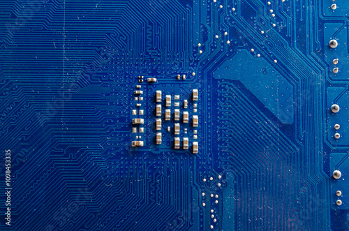 Electronic printed circuit board with SMD components photo