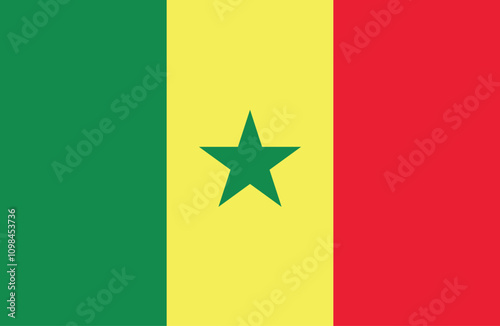 Vector Senegal National Flag icon. Flag design of Senegal.