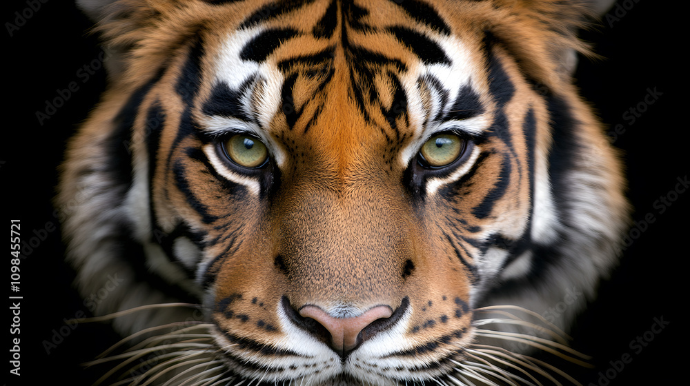Fototapeta premium Majestic Bengal Tiger Close-Up – Capturing the Power and Beauty of This Iconic Big Cat in Its Natural Habitat