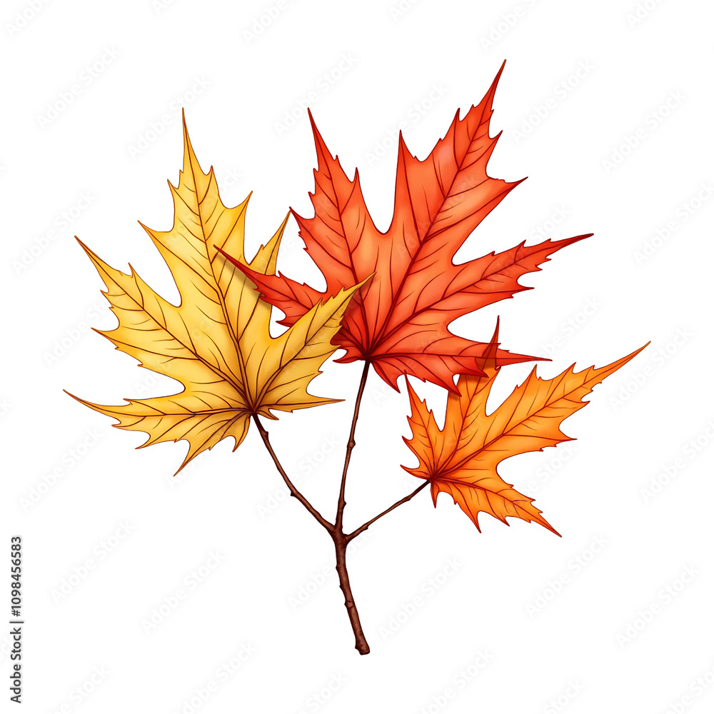 Fototapeta premium Watercolor Maple Leaves Design