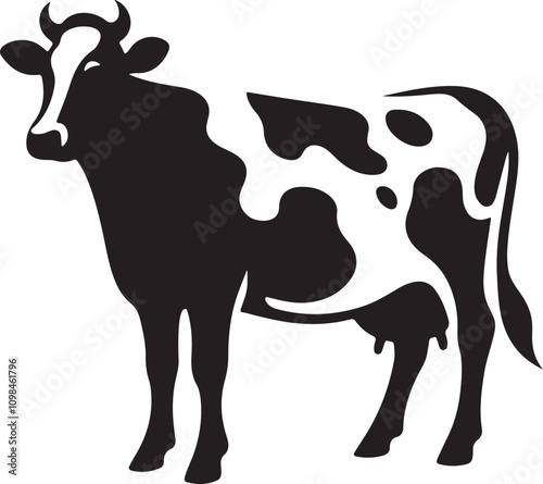 dairy cow silhouette vector art for branding, posters, and promotional materials.
