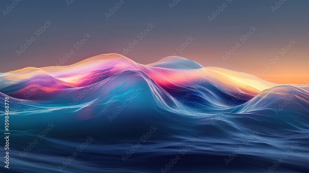 Obraz premium Vibrant digital waves artwork