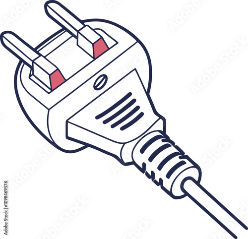 power plug icon, A Beautiful Electrical power plug icon vector on white background