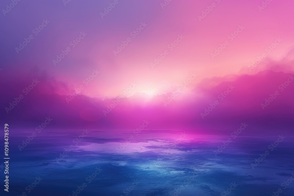 Obraz premium Vibrant sunset colors reflecting on calm water.