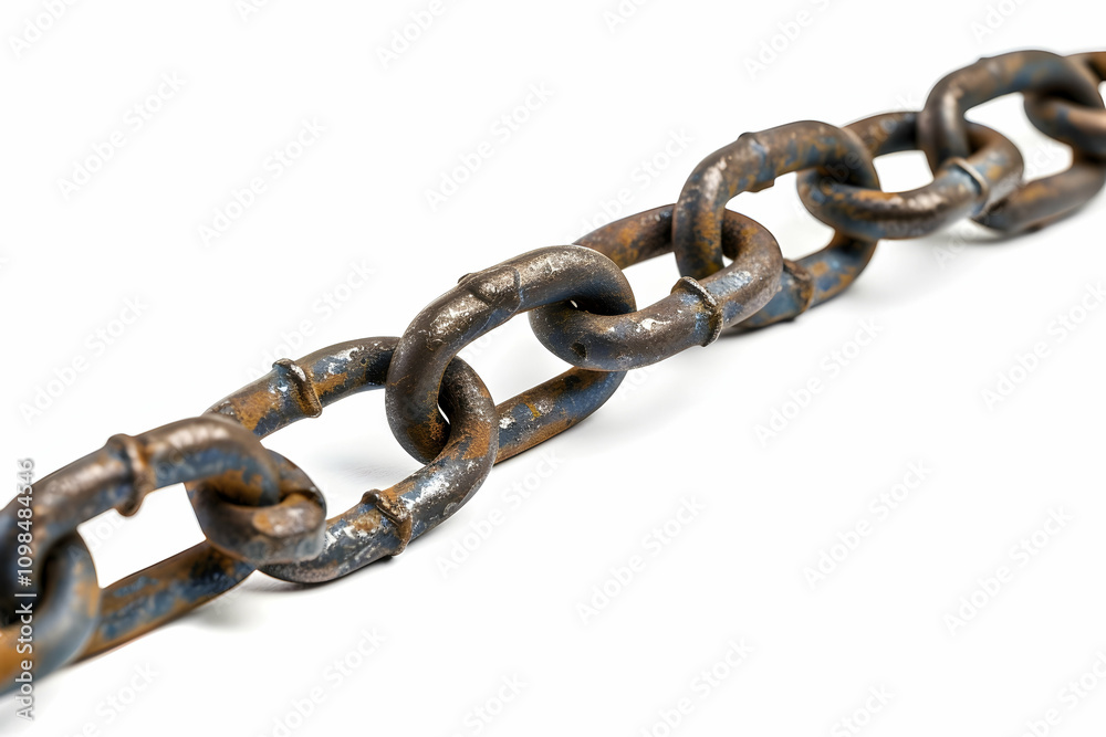 Obraz premium rusty chain isolated on white background