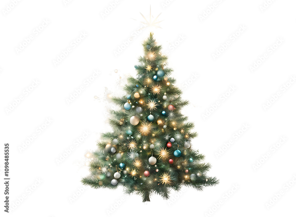 Fototapeta premium decorated christmas tree