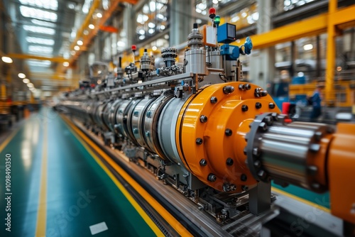 Wallpaper Mural A close-up view of a sophisticated manufacturing line in a clean, well-lit industrial facility. Torontodigital.ca