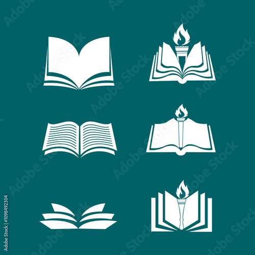 Collection of Book and Torch Icons