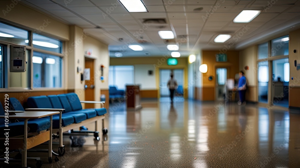 Fototapeta premium Hospital, ambulance resuscitation and waiting room