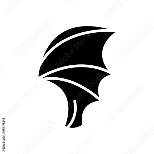 bat wing icon black and white vector outline sign