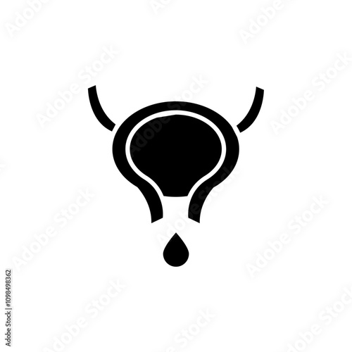 Bladder flush icon black and white vector outline sign