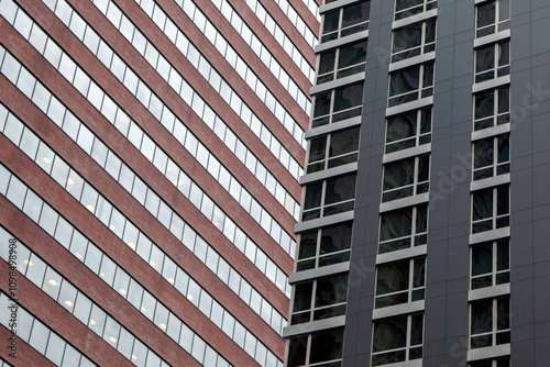 close up on the facade of a skyscraper in new york city