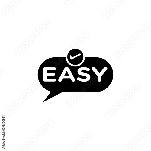 Free Download Easy icon black and white vector outline sign - GFXLoad