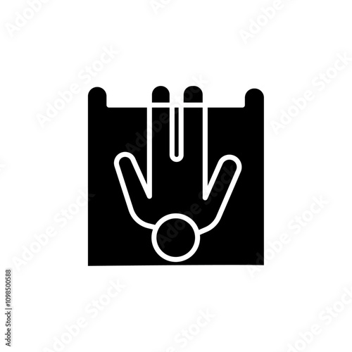 exercise hang bar icon black and white vector outline sign