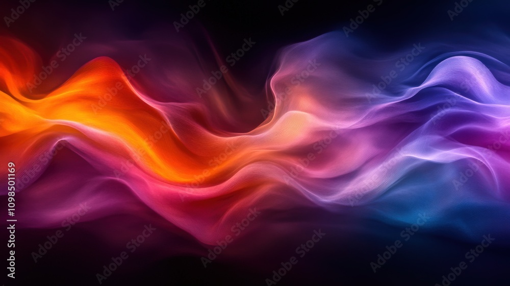Fototapeta premium Vibrant Abstract Waves of Color in a Dynamic Flowing Composition