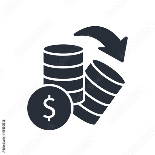 depreciation icon. vector.Editable stroke.linear style sign for use web design,logo.Symbol illustration.