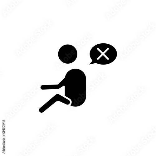 helpless human icon black and white vector outline sign