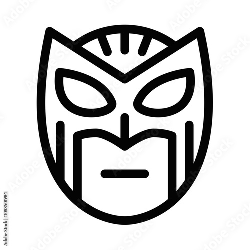 Superhero mask icon in outline style. Editable stroke.