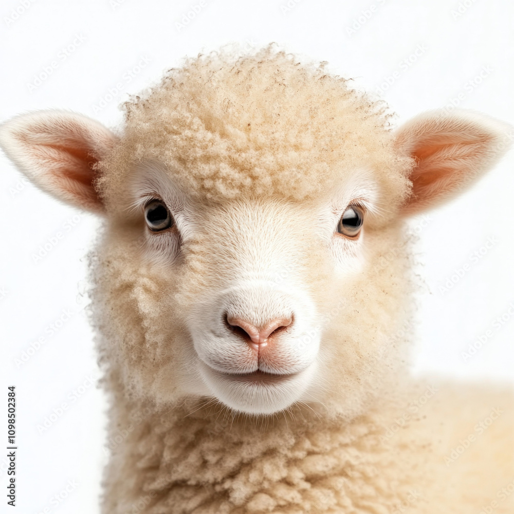 Fototapeta premium Isolated Sheep On White Background
