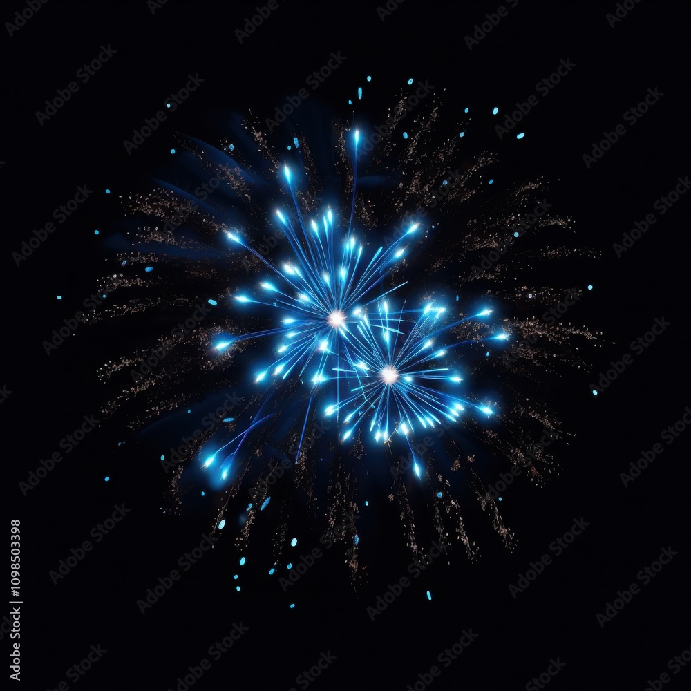 Fototapeta premium Colorful fireworks on black background