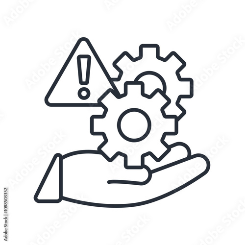 risk management icon. vector.Editable stroke.linear style sign for use web design,logo.Symbol illustration.
