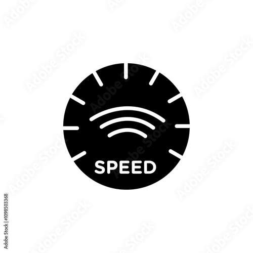 Network speed test icon black and white vector outline sign