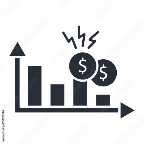 recession icon. vector.Editable stroke.linear style sign for use web design,logo.Symbol illustration.