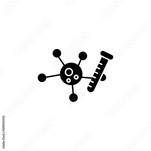 PCR test icon black and white vector outline sign