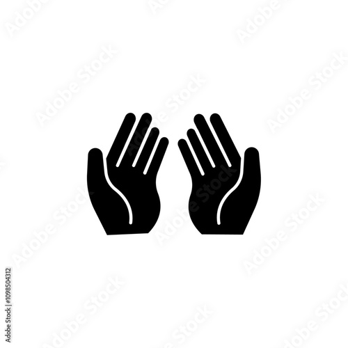 Pray icon black and white vector outline sign