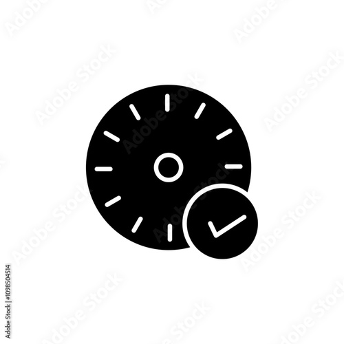 Quick approval icon black and white vector outline sign