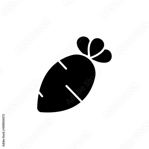 radish icon black and white vector outline sign