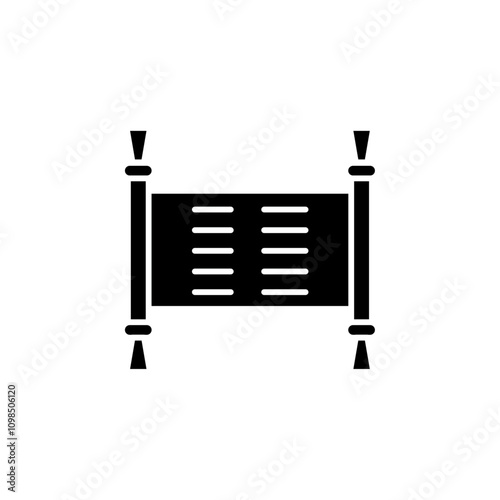 Torah icon black and white vector outline sign