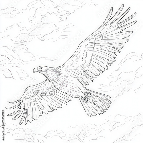 A majestic eagle soaring in...