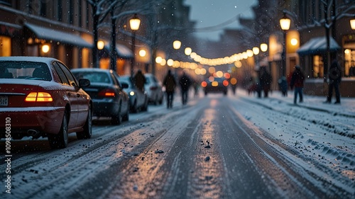 Travel to the winter forest with car