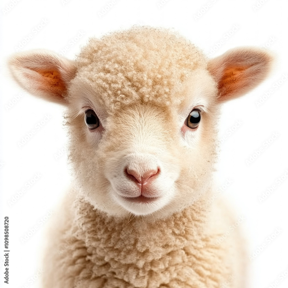 Fototapeta premium Baby Sheep Isolated