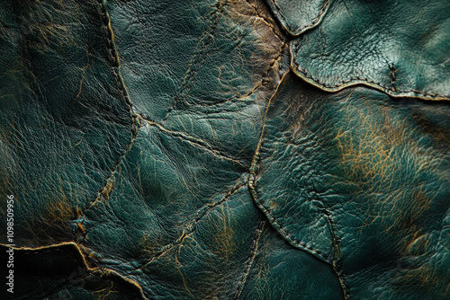 Green Leather Background