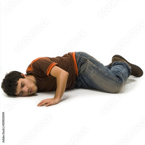 Man Lying Down Isolated