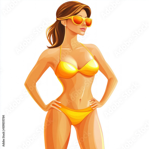 Woman Bathing Suit Isolated