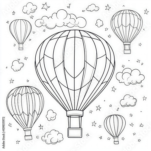 A colorful hot air balloon ...