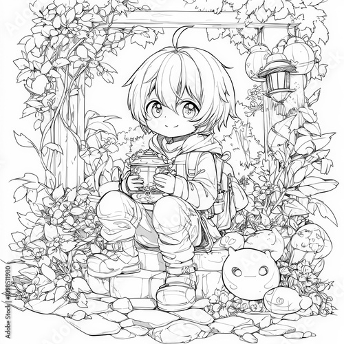 A boy with a mischievous sp...