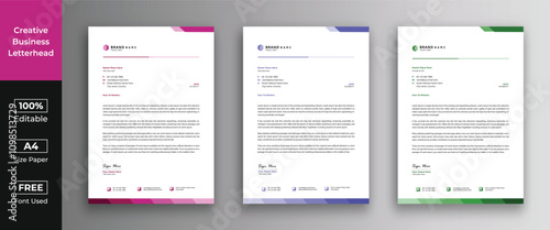 Professional and modern corporate letterhead photo