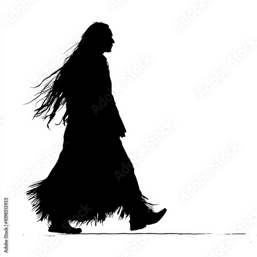 Native American Silhouette,...