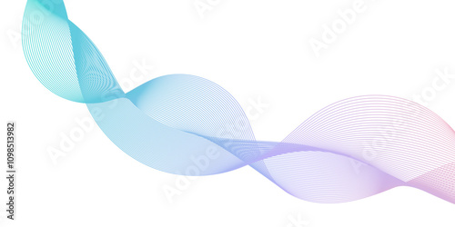 Abstract dynamic multicolor lines, waves. technology line stripe isolated science digital flowing black line. gradient colorful flowing wave design element. wavy lines gradient background.	
